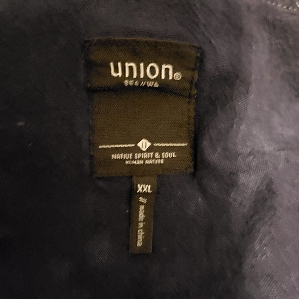 Union Sea//Wa Blue Tie Dye Button Down Cotton Shirt - Picture 3 of 4